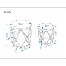 Zestaw stolików okrągłych Cielo 50cm 40cm kaszmirowy Halmar
