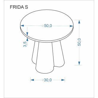 Stolik boczny okrągły Frida 50cm trawertyn / orzech Halmar