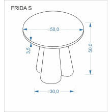 Stolik boczny okrągły Frida 50cm trawertyn / orzech Halmar