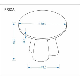 Stolik kawowy okrągły Frida 80cm trawertyn / orzech Halmar 2
