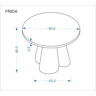 Stolik kawowy okrągły Frida 80cm trawertyn / orzech Halmar