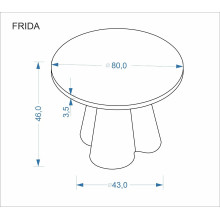 Stolik kawowy okrągły Frida 80cm trawertyn / orzech Halmar