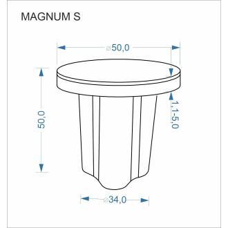 Stolik boczny okrągły na jednej nodze Magnum 50cm biały marmur / naturalny Halmar
