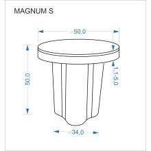Stolik boczny okrągły na jednej nodze Magnum 50cm biały marmur / naturalny Halmar