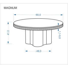 Stolik kawowy okrągły na jednej nodze Magnum 50cm biały marmur / naturalny Halmar 2