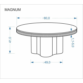 Stolik kawowy okrągły na jednej nodze Magnum 50cm biały marmur / naturalny Halmar