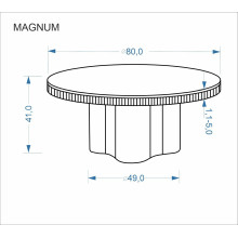 Stolik kawowy okrągły na jednej nodze Magnum 50cm biały marmur / naturalny Halmar