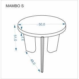Stolik boczny okrągły Mambo 50cm trawertyn / orzech  Halmar 2