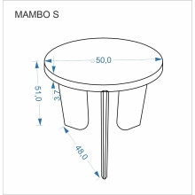 Stolik boczny okrągły Mambo 50cm trawertyn / orzech  Halmar