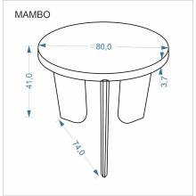 Stolik kawowy okrągły Mambo 80cm trawertyn / orzech Halmar