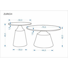 Zestaw 2 stolików okrągłych Zurich trawertyn / kaszmir Halmar
