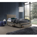 Łóżko welurowe z szufladami Grace 120x200cm beżowy velvet Halmar