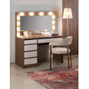 Toaletka z szufladami i lustrem Hollywood XL 120x55cm kaszmir / orzech Halmar