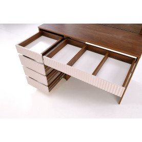 Toaletka z szufladami i lustrem Hollywood XL 120x55cm kaszmir / orzech Halmar 2