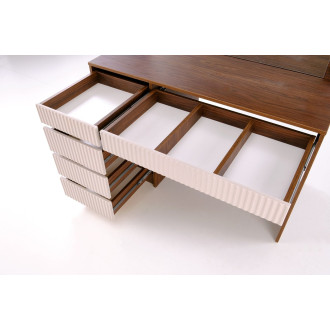 Toaletka z szufladami i lustrem Hollywood XL 120x55cm kaszmir / orzech Halmar