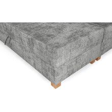 Łóżko kontynentalne z pojemnikiem na pościel i wbudowanym materacem Largo 160x200cm popiel Halmar