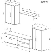 Zestaw mebli pod telewizor Benson dąb artisan / kaszmir Halmar