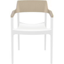Krzesło ogrodowe z podłokietnikami Tulum biały / taupe Siesta