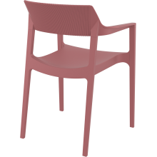 Krzesło ogrodowe z podłokietnikami Tulum marsala / różowe Siesta