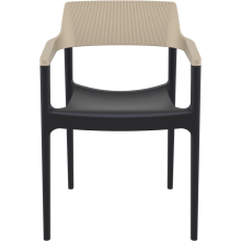 Krzesło ogrodowe z podłokietnikami Tulum czarny / taupe Siesta