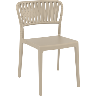 Krzesło z tworzywa Portofino taupe Siesta