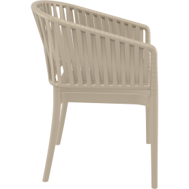 Krzesło z tworzywa z podłokietnikami Portofino taupe Siesta 2