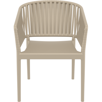 Krzesło z tworzywa z podłokietnikami Portofino taupe Siesta