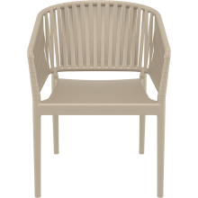 Krzesło z tworzywa z podłokietnikami Portofino taupe Siesta