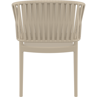 Krzesło z tworzywa z podłokietnikami Portofino taupe Siesta