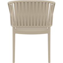 Krzesło z tworzywa z podłokietnikami Portofino taupe Siesta