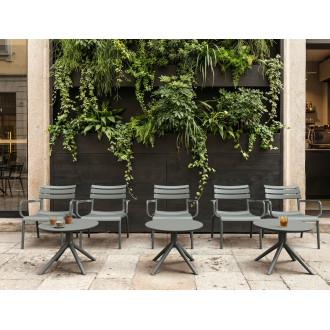 Fotel ogrodowy z tworzywa Paris Lounge ciemny szary Siesta
