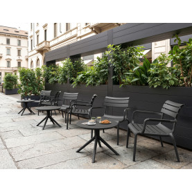 Fotel ogrodowy z tworzywa Paris Lounge czarny Siesta 2