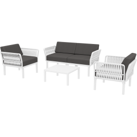 Zestaw ogrodowy sofa + 2 fotele + stolik Portofino Set biały Siesta
