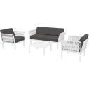 Zestaw ogrodowy sofa + 2 fotele + stolik Portofino Set biały Siesta