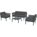 Zestaw ogrodowy sofa + 2 fotele + stolik Portofino Set ciemny szary Siesta
