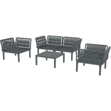 Zestaw ogrodowy sofa + 2 fotele + stolik Portofino Set ciemny szary Siesta
