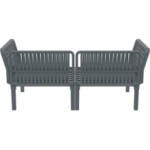 Zestaw ogrodowy sofa + 2 fotele + stolik Portofino Set ciemny szary Siesta