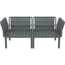 Zestaw ogrodowy sofa + 2 fotele + stolik Portofino Set ciemny szary Siesta