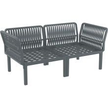 Zestaw ogrodowy sofa + 2 fotele + stolik Portofino Set ciemny szary Siesta