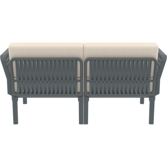 Zestaw ogrodowy sofa + 2 fotele + stolik Portofino Set ciemny szary Siesta