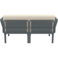 Zestaw ogrodowy sofa + 2 fotele + stolik Portofino Set ciemny szary Siesta