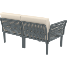 Zestaw ogrodowy sofa + 2 fotele + stolik Portofino Set ciemny szary Siesta