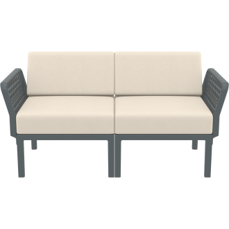 Zestaw ogrodowy sofa + 2 fotele + stolik Portofino Set ciemny szary Siesta
