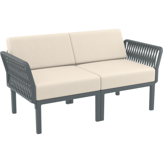 Zestaw ogrodowy sofa + 2 fotele + stolik Portofino Set ciemny szary Siesta