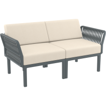 Zestaw ogrodowy sofa + 2 fotele + stolik Portofino Set ciemny szary Siesta