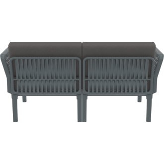 Zestaw ogrodowy sofa + 2 fotele + stolik Portofino Set ciemny szary Siesta