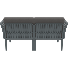 Zestaw ogrodowy sofa + 2 fotele + stolik Portofino Set ciemny szary Siesta