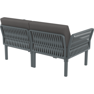 Zestaw ogrodowy sofa + 2 fotele + stolik Portofino Set ciemny szary Siesta
