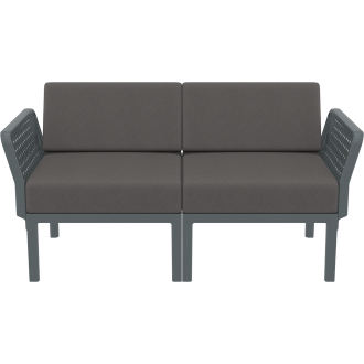 Zestaw ogrodowy sofa + 2 fotele + stolik Portofino Set ciemny szary Siesta
