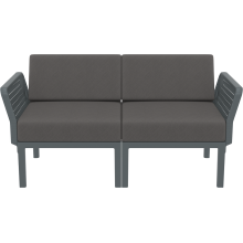 Zestaw ogrodowy sofa + 2 fotele + stolik Portofino Set ciemny szary Siesta